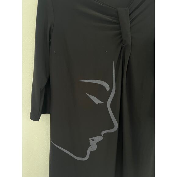 Sun Light Black 3/4 Sleeve Mini Dress Womens Size 1 Artsy Edgy Whimsi Goth - Picture 15 of 16